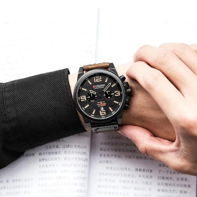 Curren Classic Chrono 8314 — Preto Amarelo — foto 6