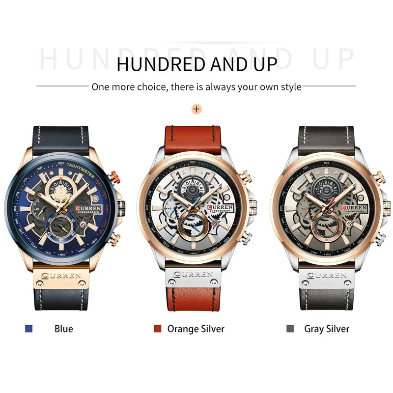 Curren Heritage Chrono 8380 — Castanho Preto — foto 7