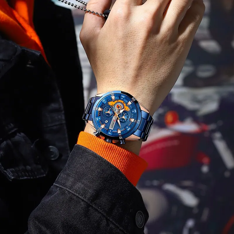 Curren Steel Chrono 8402 — Azul — foto 4