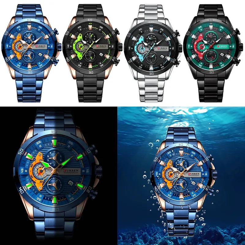 Curren Steel Chrono 8402 — Azul — foto 5